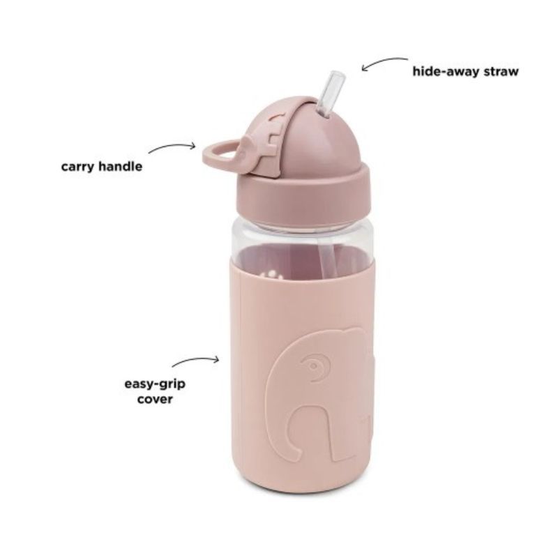 Flaske med sugerør - Easy-grip, Rose