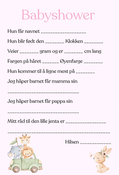 Hovedbilde Babyshower jente